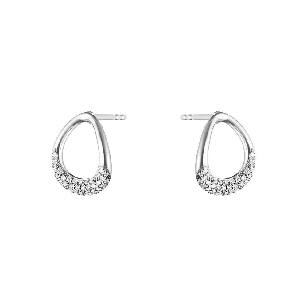 Georg Jensen Offspring Sterling Silver Diamond Earrings
