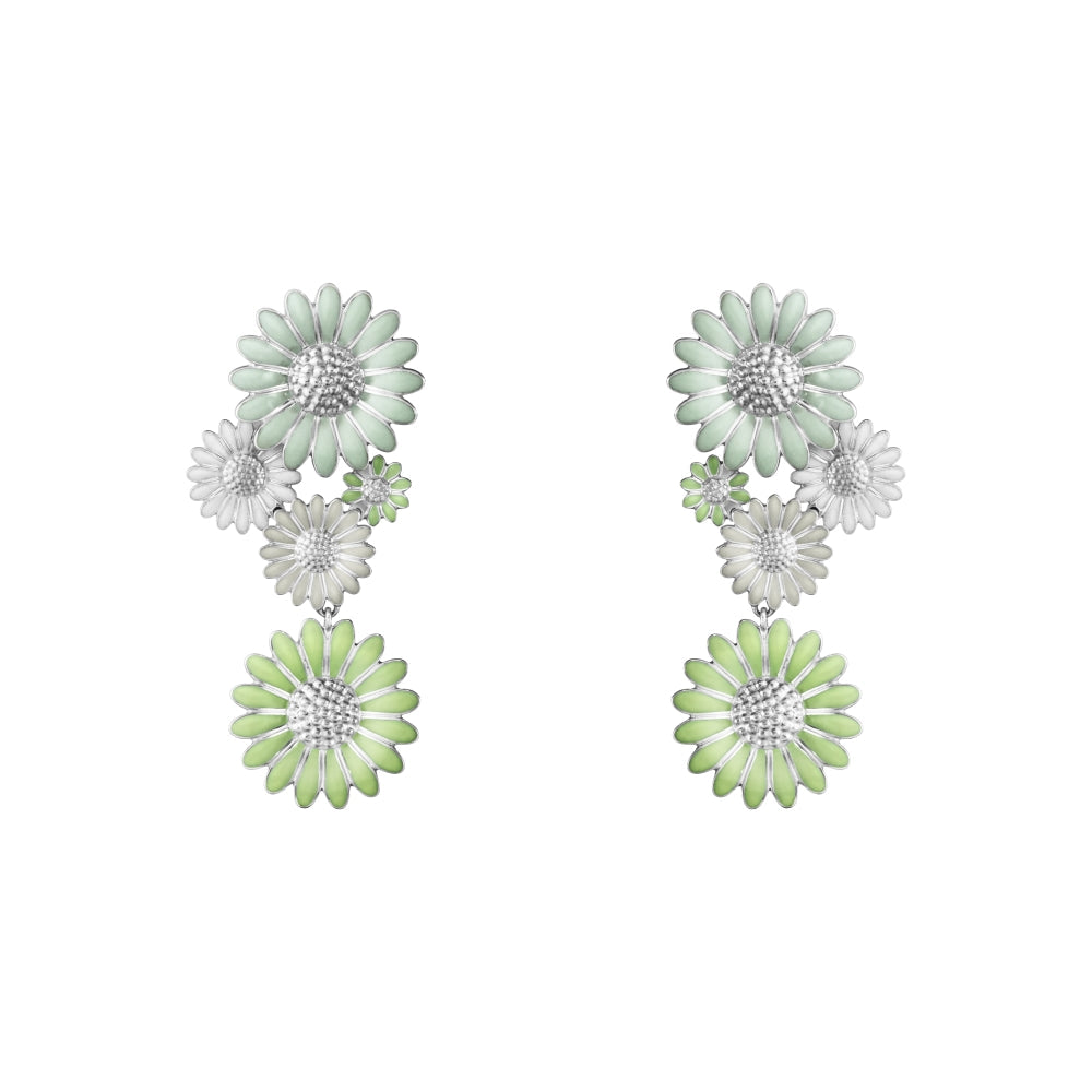 Georg Jensen Stine Goya Daisy Sterling Silver Green and White