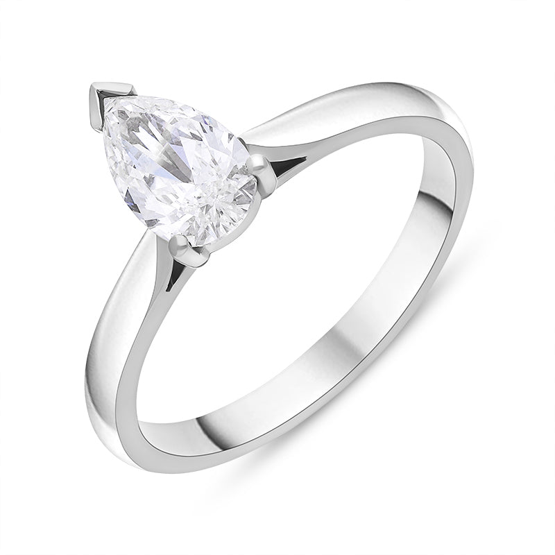 Platinum Diamond GIA Certified Pear Cut Solitaire Ring