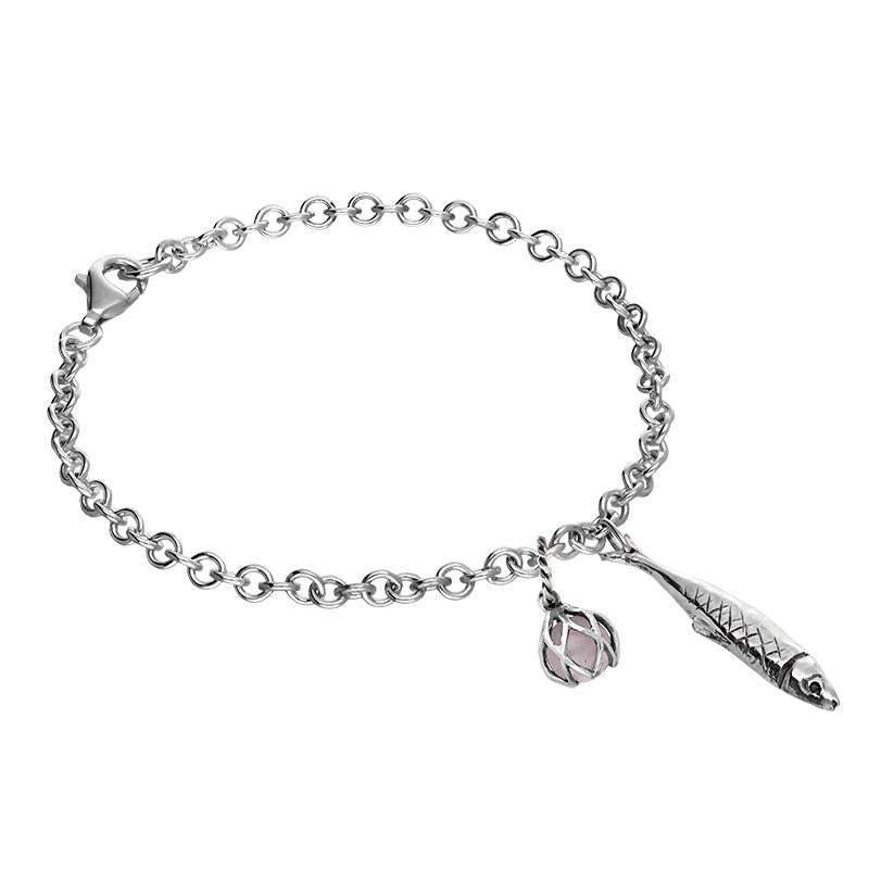 Sterling Silver Emma Stothard Silver Darling Rose Quartz Float