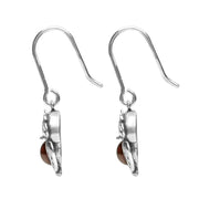00116933 C W Sellors Sterling Silver Amber Owl Drop Earring E1871