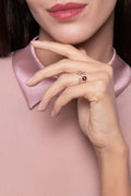 Pasquale Bruni Figlia Dei Fiori 18ct Rose Gold Chalcedony Garnet Diamond Flower Ring