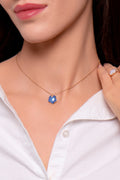 Pasquale Bruni Petit Joli 18ct Rose Gold White and Champagne Diamond Agate Lapis Lazuli Doublet Necklace