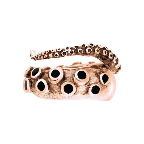 18ct Rose Gold Whitby Jet Tentacle Ring