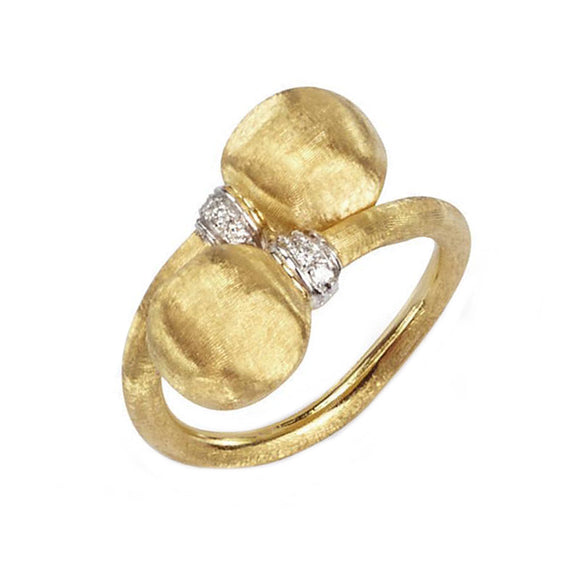 Marco Bicego Africa 18ct Yellow Gold 0.06ct Diamond Twist Ring, AB477 B2 B.