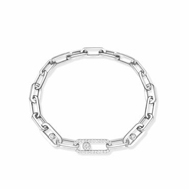 Messika Move Link 18ct White Gold 1.10ct Diamond Link Bracelet 12576