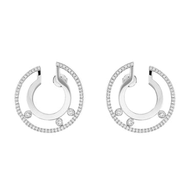 Messika Move Romaine 18ct White Gold Diamond Small Hoop Earrings 06689/WG