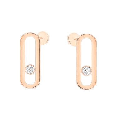 Messika Move Uno 18ct Rose Gold Diamond Stud Earrings 12182/RG