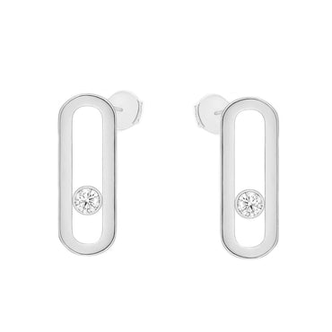 Messika Move Uno 18ct White Gold Diamond Stud Earrings 12182/WG