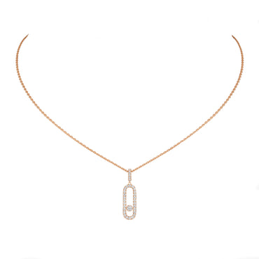Messika Move Uno Pave 18ct Rose Gold Diamond Necklace 12058/RG
