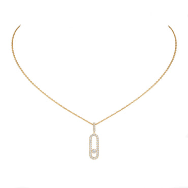 Messika Move Uno Pave 18ct Yellow Gold Diamond Necklace