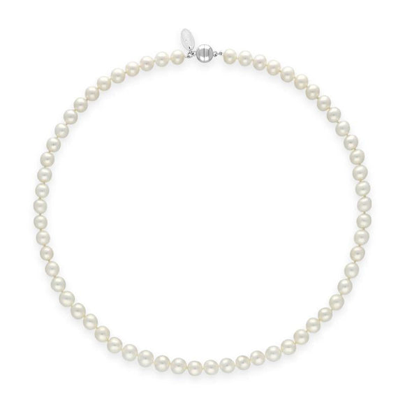 00180615 White Pearl 8mm Round Bead Necklace, N1118_18.
