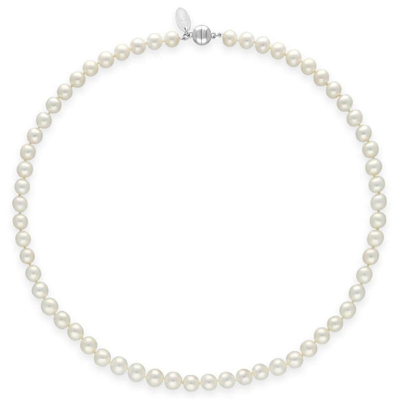 00180616 White Pearl 8mm Round Bead Necklace, N1118_20.