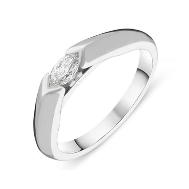 Platinum 0.24ct Diamond Marquise Solitaire Ring 4ANO577D