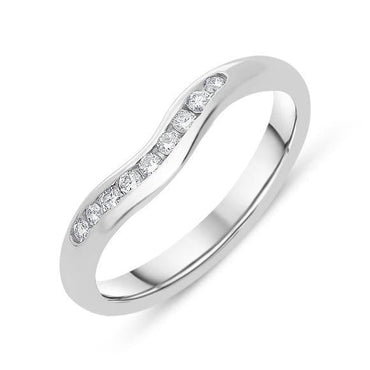 Platinum and Diamond Wishbone Wedding Ring, CGN-753.