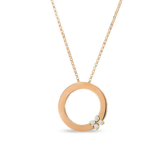 Roberto Coin Love in Verona 18ct Rose Gold Diamond Pendant Necklace ADR888CL2036 R
