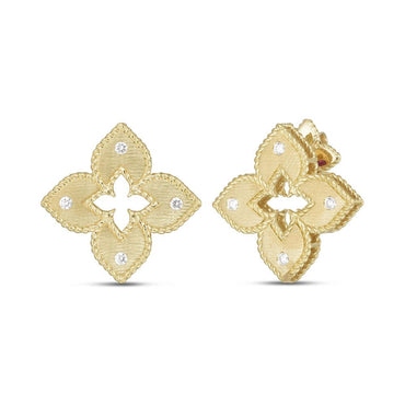 Roberto Coin Venetian Princess 18ct Yellow Gold Diamond Stud Earrings