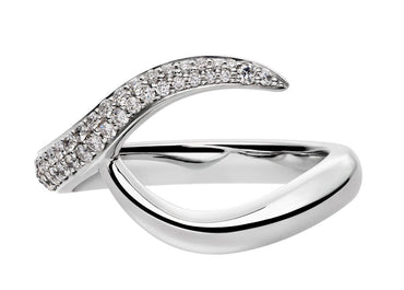 Shaun Leane Entwined 18ct White Gold 0.16ct Diamond Inward Wedding Ring, EN002.WGWHRZ.