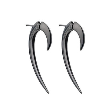 Shaun Leane Hook Sterling Silver Black Rhodium Earrings, HT008.BRNAEOS.