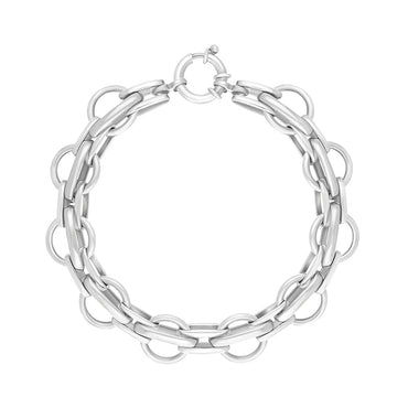 Sterling Silver Round Link Handmade Bracelet C145BR