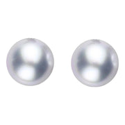 Sterling Silver 8mm Grey Freshwater Pearl Stud Earrings, E2544.