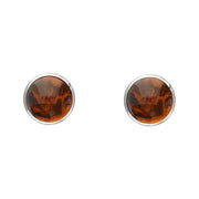 Sterling Silver Amber 4mm Classic Small Round Stud Earrings, E001