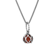 Sterling Silver Amber Emma Stothard Silver Darling 6mm Float Charm Necklace, P3584.