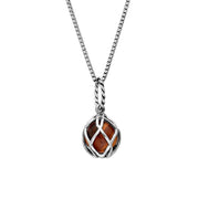 Sterling Silver Amber Emma Stothard Silver Darling 8mm Float Charm Necklace, P3585.