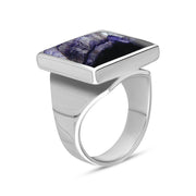 Sterling Silver Blue John Small Square Ring, R603_2