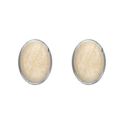 Sterling Silver Coquina 7 x 5mm Classic Small Oval Stud Earrings, E005