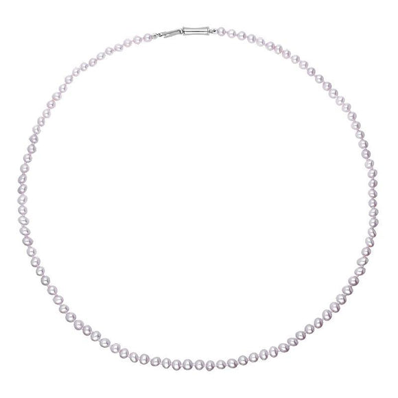 Sterling Silver Silver and Grey Pearl Beaded Necklace, N856.