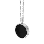 Sterling Silver Whitby Jet Small Round Locket, P3549C_2