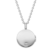 Sterling Silver Whitby Jet Small Round Locket, P3549C_2