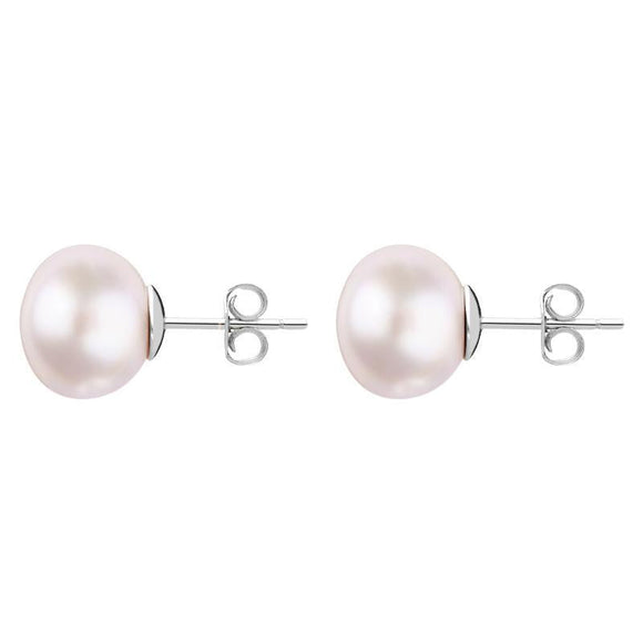 Sterling Silver 10mm Pink Freshwater Pearl Stud Earrings E630