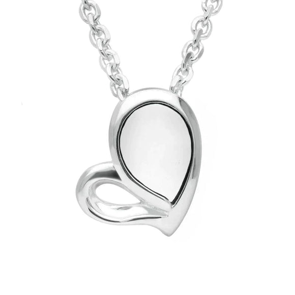Sterling Silver Bauxite Half Filled Heart Necklace P2540