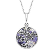 Sterling Silver Blue John Round Large Leaves Tree of Life Two Piece Set S062Sterling Silver Blue John Round Large Leaves Tree of Life Two Piece Set, S062.