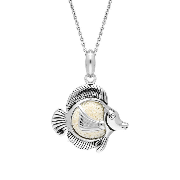 Sterling Silver Coquina Single Stone Angel Fish Necklace P2585