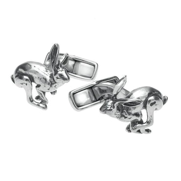 Sterling Silver Small Running Hare Cufflinks CL514