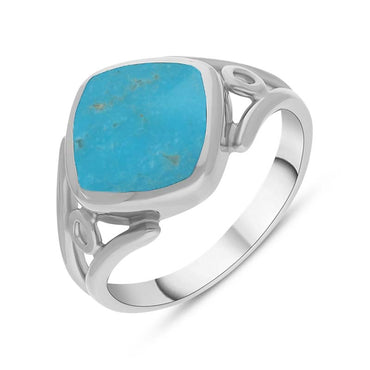Sterling Silver Turquoise Cushion Cut Ring R1246