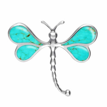 Sterling Silver Turquoise Dragonfly Brooch M268