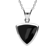 Sterling Silver Whitby Jet Curved Triangle Two Piece Set S048 necklace