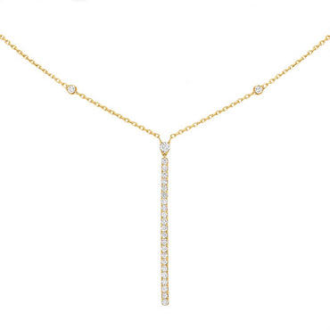 Messika Gatsby 18ct Yellow Gold 0.38ct Diamond Vertical Bar Necklace