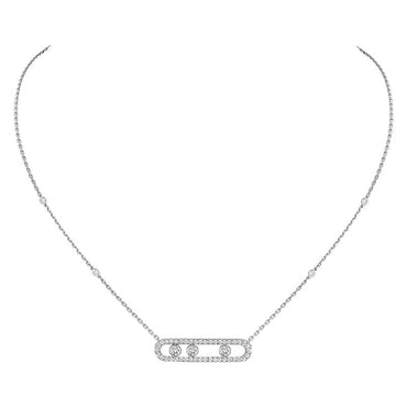 Messika Move 18ct White Gold 0.65ct Diamond Pave Necklace, 3994/WG