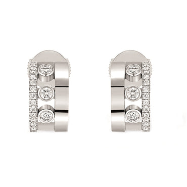 Messika Move Romane 18ct White Gold 0.29ct Diamond Mini Hoop Earrings, 7178/WG