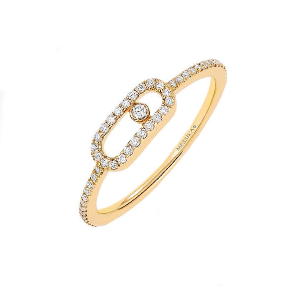 Messika Move Uno Pave 18ct Yellow Gold 0.15ct Diamond Ring