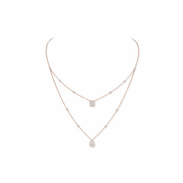 Messika My Twin 18ct Rose Gold 1.24ct Diamond Two Row Necklace