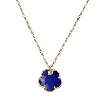 Pasquale Bruni Petit Joli 18ct Rose Gold Diamond Lapis Lazuli Rock Crystal Doublet Necklace