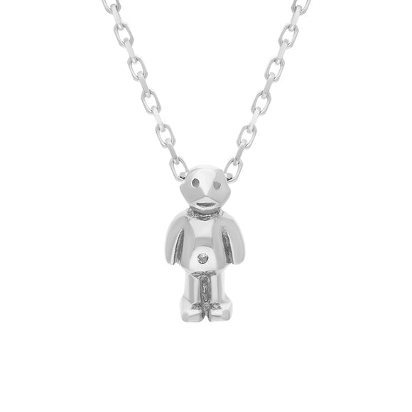 Sterling Silver Diamond Baby Pendant Necklace D