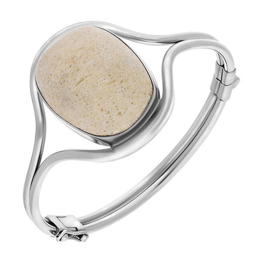Sterling Silver Coquina Unique Style Hinged Bangle, B791