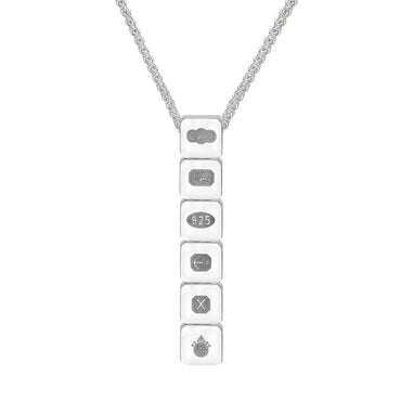 Sterling Silver Jubilee Hallmark Collection Cushion Disc Pendant Necklace, N1146_JFH